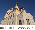 Totma, Vologda region, Russia. Church of the Entry into Jerusalem in the rays of the rising sun 85509090