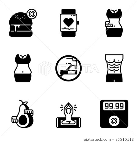 Fitness and healthy icon set. 85510118