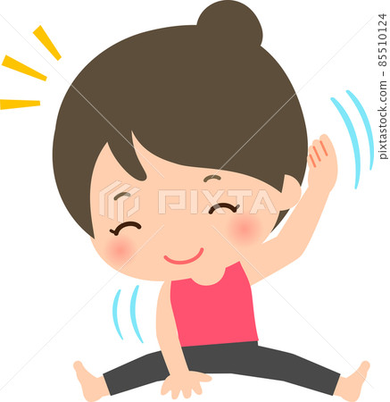 Flexible gymnastics, stretching smiling woman Flexible gymnastics, stretching smiling woman 85510124