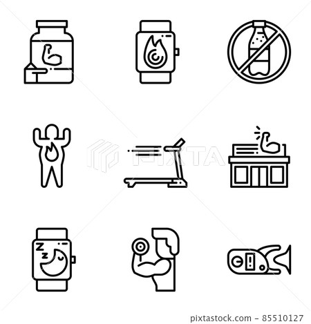 Fitness and healthy icon set. 85510127