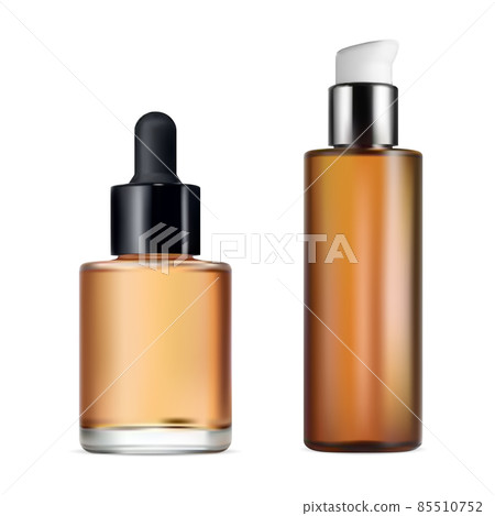 Brown glass pipette bottle. Vector serum bottle 85510752