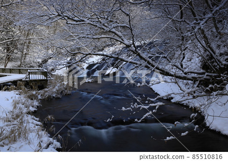 Hanamaki City, Iwate Prefecture Winter Kamabuchi Waterfall 85510816