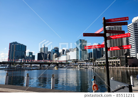 Darling Harbor, a fashionable tourist destination that represents Sydney, Australia's most beautiful and charming port city in the world 85511231