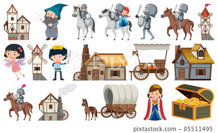 Set of fantasy cartoon characters 85511495