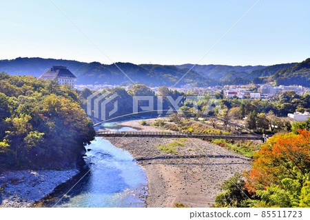 Yanagibuchi Bridge / Tama River, overlooking the direction of Kamanofuchi Park (Ome City, Tokyo) [2020.10] 85511723