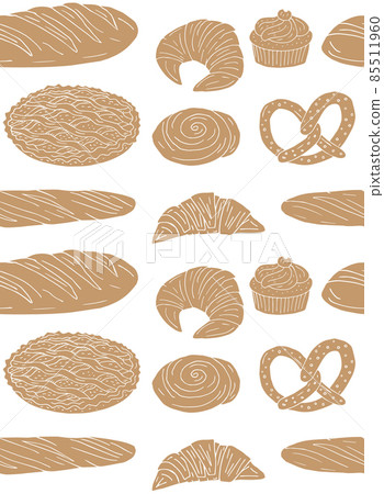 Vector seamless pattern of bakery bread and buns 85511960