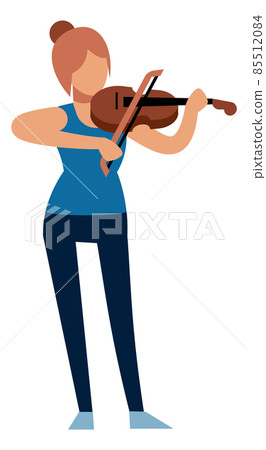Woman playing on violin. Musician practice. Music hobby 85512084