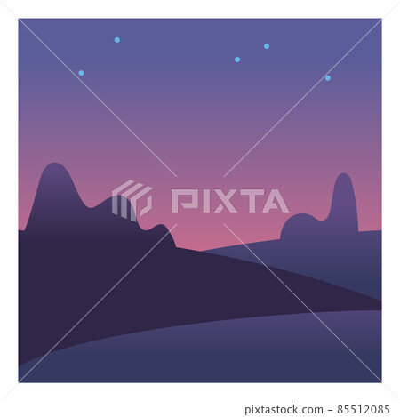 Dusk landscape. Morning twilight time in countryside 85512085