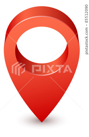 Realistic map pin. Red location pointer. Navigation tag 85512090