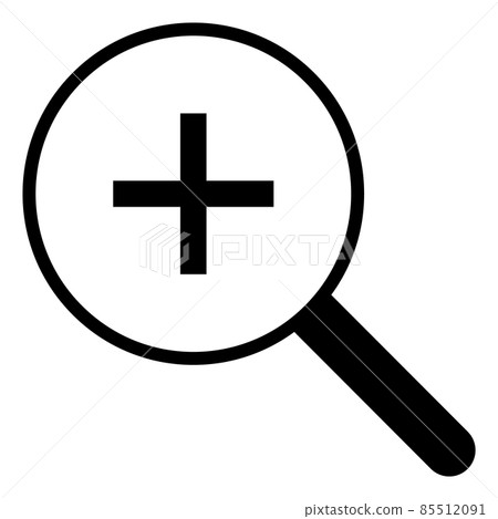 Zoom in icon. Magnify glass with plus sign 85512091