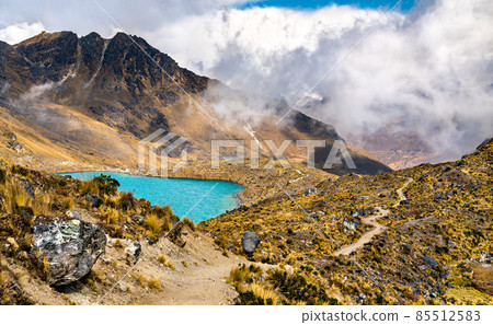 Lake at the Huaytapallana mountain range in Huancayo, Peru 85512583