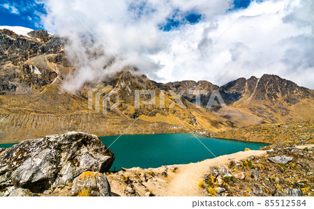 Lake at the Huaytapallana mountain range in Huancayo, Peru 85512584