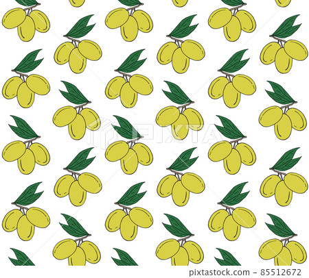 Vector seamless pattern of color hand drawn olives 85512672