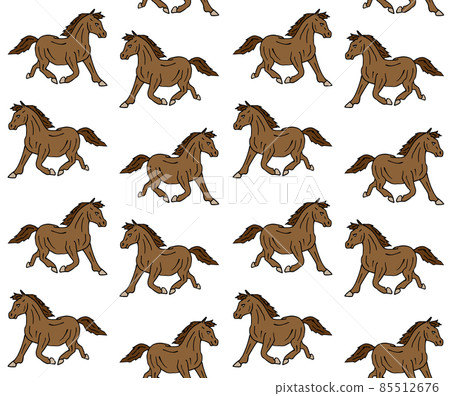 Vector seamless pattern of colored pony horse Vector seamless pattern of colored pony horse 85512676