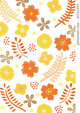 Scandinavian style flower and leaf illustration Scandinavian style flower and leaf illustration 85512843