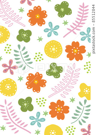 Scandinavian style flower and leaf illustration Scandinavian style flower and leaf illustration 85512844
