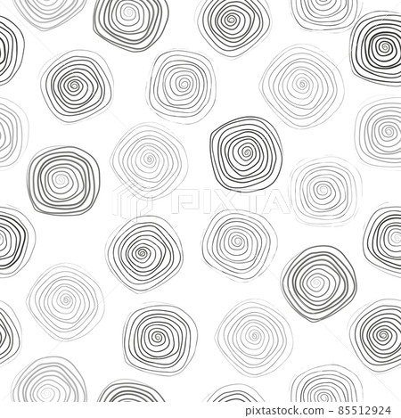 Spiral linear circles seamless pattern. Geometric background. Vector 85512924