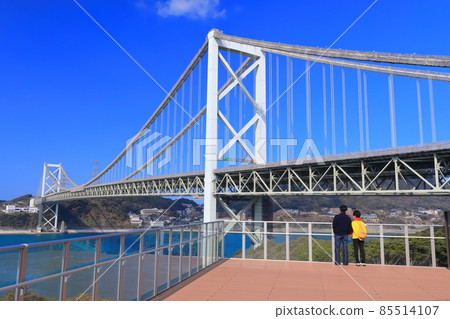 晴天時的關門大橋(關門海峽) 晴天時的關門大橋(關門海峽) 85514107