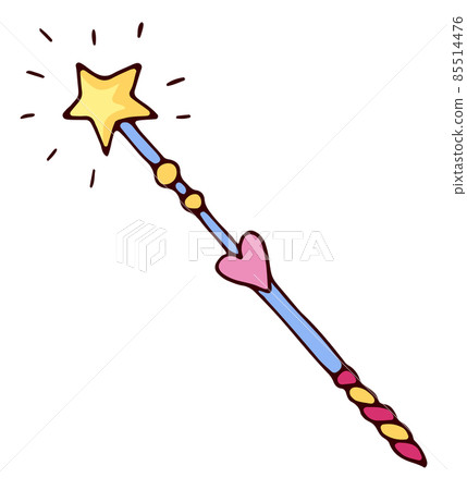 Cute magic wand. Fantasy symbol. Fairy stick Cute magic wand. Fantasy symbol. Fairy stick 85514476