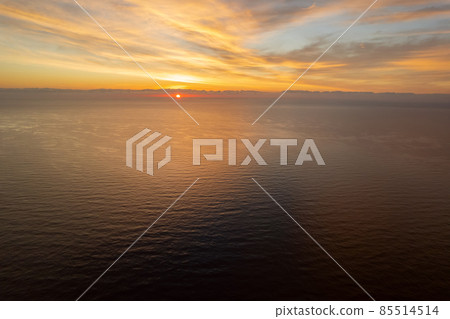 Picturesque nature background bright sunrise over the Sea. Spain 85514514
