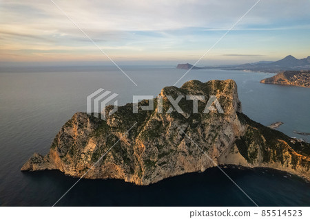 Drone point of view Penyal d Ifac Natural Park of Calpe 85514523