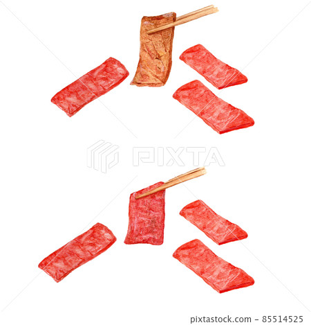 手繪水彩畫烤肉套裝 85514525