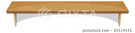 Wooden shelf hanging on wall. Empty wood ledge 85514541