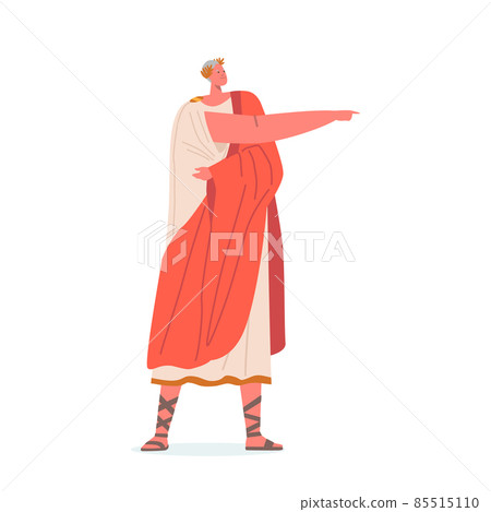 Roman Man Governor or Speaker in Traditional Clothes, Ancient Citizen of Rome Male Character in Red Cape and White Toga Roman Man Governor or Speaker in Traditional Clothes, Ancient Citizen of Rome Male Character in Red Cape and White Toga 85515110