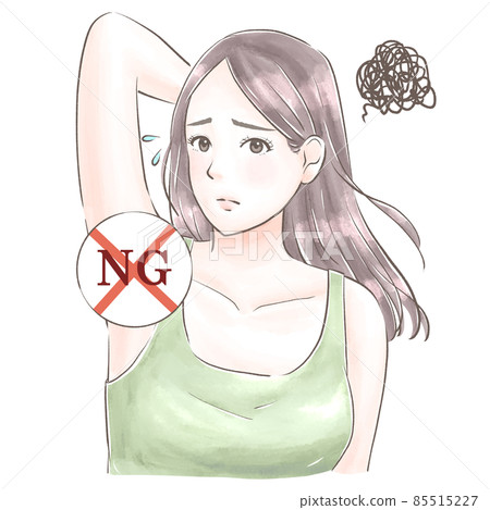 有腋毛的女性 NG 水彩風格 85515227