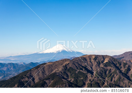 Mt. Fuji and the ridgeline of the mountain Mt. Fuji and the ridgeline of the mountain 85516078