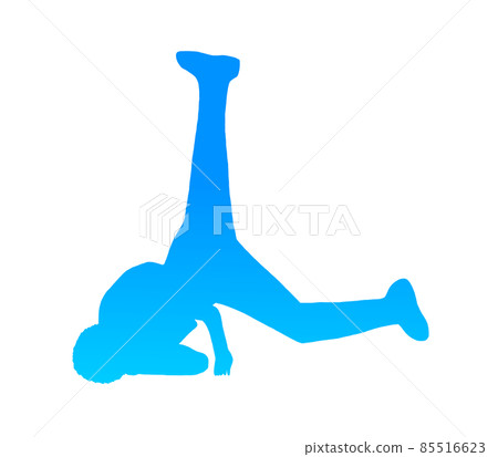 Windmill breakdance silhouette (light blue) 85516623