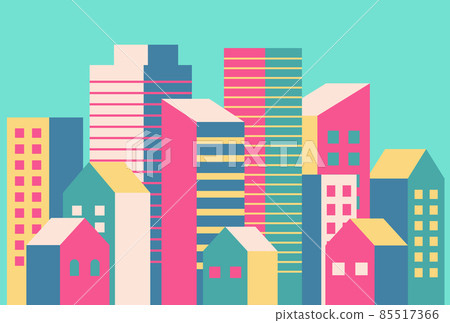 Background material_Simple building street_Colorful Background material_Simple building street_Colorful 85517366