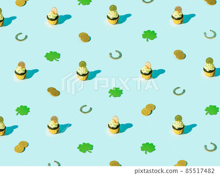Food for Saint Patrick's Day, isometric pattern 85517482