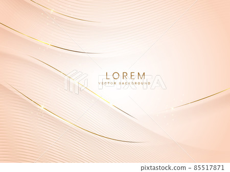 Abstract background soft brown luxury banner template wave layer with golden elegant lines wave. Luxury concept design. 85517871