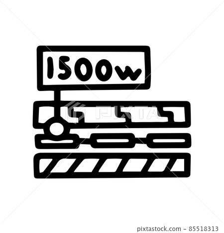 electric heated floor power efficiency line vector doodle simple icon 85518313