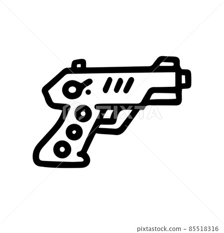 traumatic pistol line vector doodle simple icon traumatic pistol line vector doodle simple icon 85518316