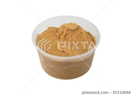 Natural Coconut palm sugar in Plastic box package isolated on white background with clipping path.Sweet condiment for Thai Traditional food. Natural Coconut palm sugar in Plastic box package isolated on white background with clipping path.Sweet condiment for Thai Traditional food. 85519066