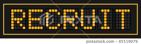 Orange color led in word recruit on black background Orange color led in word recruit on black background 85519079