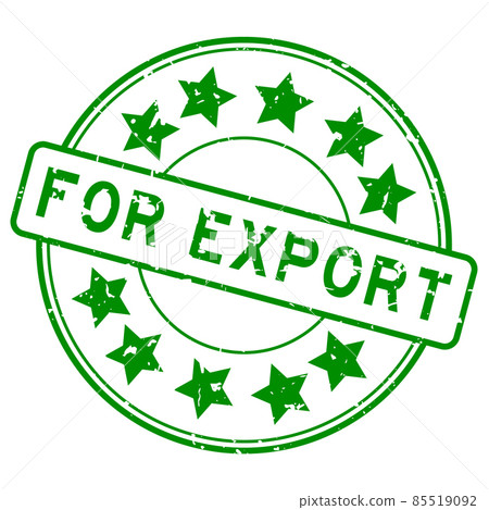 Grunge green for rexport word with star icon round rubber seal stamp on white background Grunge green for rexport word with star icon round rubber seal stamp on white background 85519092
