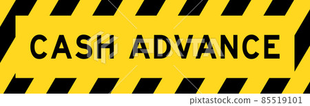 Yellow and black color with line striped label banner with word cash advance Yellow and black color with line striped label banner with word cash advance 85519101