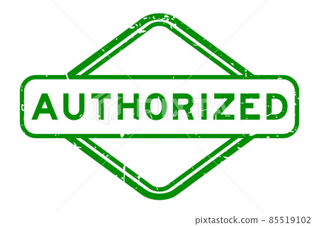 Grunge green authorized word rubber seal stamp on white background Grunge green authorized word rubber seal stamp on white background 85519102
