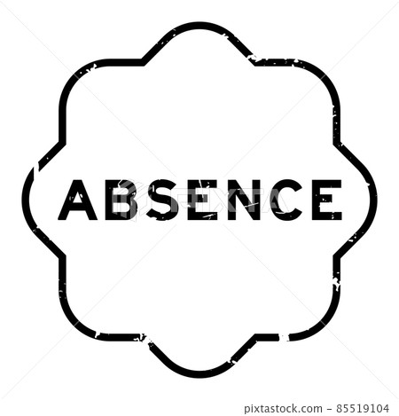 Grunge black absence word rubber seal stamp on white background 85519104