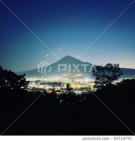 Mt. Fuji night view heritage processing Mt. Fuji night view heritage processing 85519745