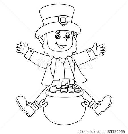 St. Patricks Day Leprechaun Coloring Page for Kids 85520069