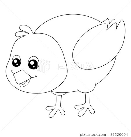 Chick Picking Coloring Page Isolated for Kids 85520094