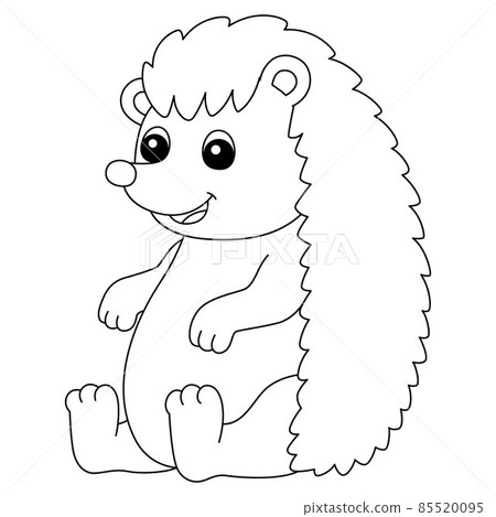 Hedgehog Coloring Page Isolated for Kids Hedgehog Coloring Page Isolated for Kids 85520095