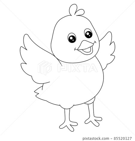 Chick Flying Coloring Page Isolated for Kids Chick Flying Coloring Page Isolated for Kids 85520127