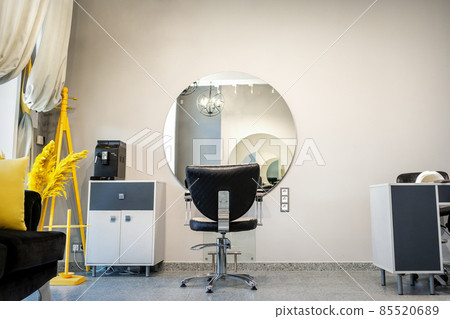 Interior of working place for hairdressers in the hairdressing beauty salon. Interior of working place for hairdressers in the hairdressing beauty salon. 85520689