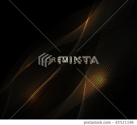 Thin wavy beige lines, fine mesh texture on a black background 85521196