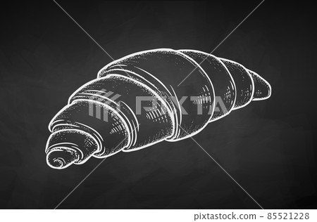Vector chalk illustration of Croissant 85521228